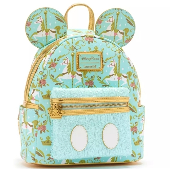 Loungefly Prince Charming Regal Carrousel Mickey Main Attraction Disney Backpack - Picture 1 of 8